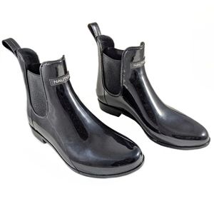 Nautica Shayna Black Rain Booties Size 9